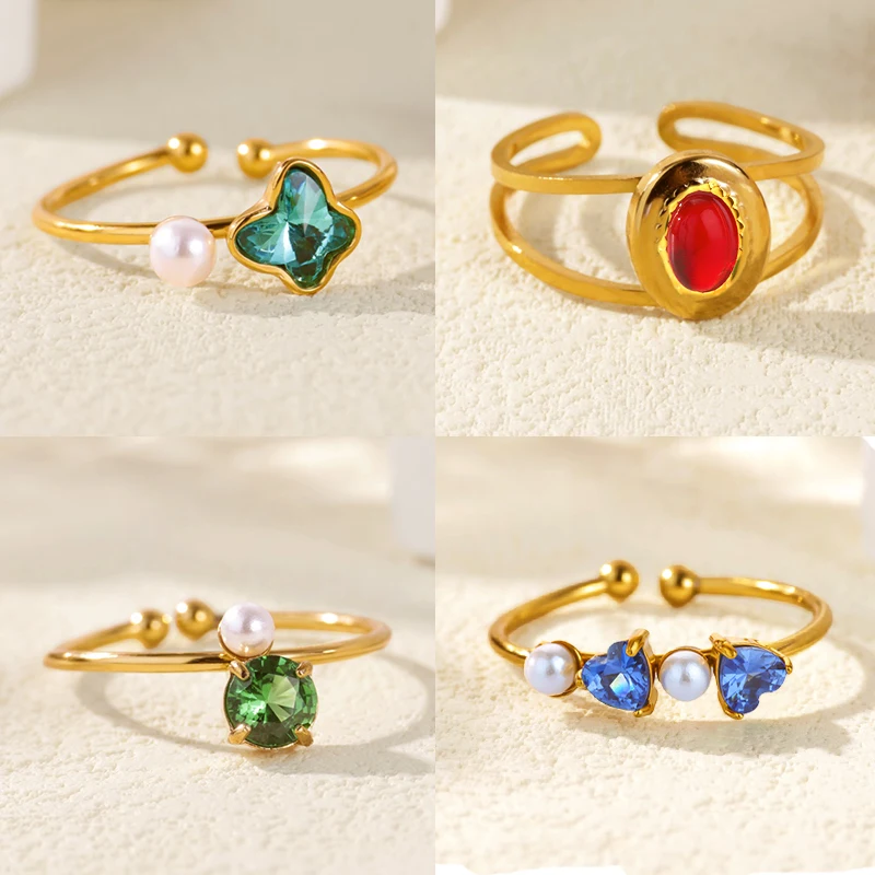 Blue Zircon Butterfly Heart Rings for Women Stainless Steel Gold Color Geometric Open Ring Aesthetic Wedding Waterproof Jewelry
Blue Zircon Butterfly Heart Rings for Women Stainless Steel Gold Color Geometric Open Ring Aesthetic Wedding Waterproof Jewelry