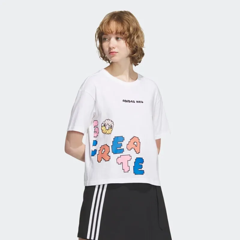 Стильная футболка Adidas с короткими рукавами в стиле девушки, серия из нео, мягкий розовый цвет с забавными принтами, подчеркивающие индивидуальность
Стильная футболка Adidas с короткими рукавами в стиле девушки, серия из нео, мягкий розовый цвет с забавными принтами, подчеркивающие индивидуальность