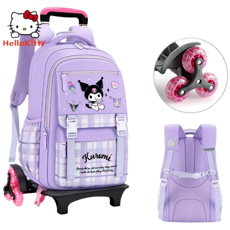 Sanrio Kuromi Trolley Backpack Large-capacity Portable Roller Schoolbag Climbing Stairs Backpack Cartoon Girls' Festival Gifts
Sanrio Kuromi Trolley Backpack Large-capacity Portable Roller Schoolbag Climbing Stairs Backpack Cartoon Girls' Festival Gifts