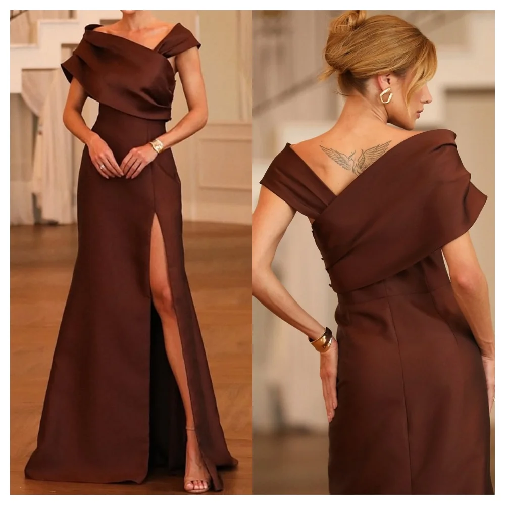 Customized Formal Satin Evening Dress Fashion Strapless One Shoulder Sleeveless Evening Dress High Quality Celebrity G
Customized Formal Satin Evening Dress Fashion Strapless One Shoulder Sleeveless Evening Dress High Quality Celebrity G