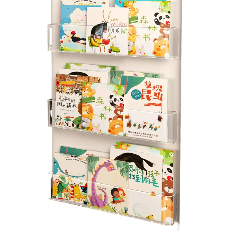 wall-mounted wall shelf behind door, acrylic finishing aisle children's picture book storage rack
wall-mounted wall shelf behind door, acrylic finishing aisle children's picture book storage rack