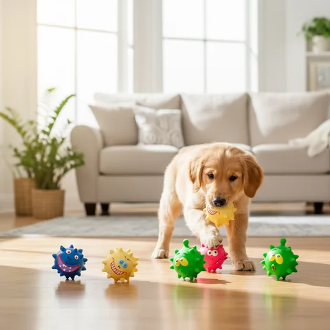 Jouet de chiot en Latex en forme de boule, jouet à mâcher interactif pour petits et moyens chiens, jouet de jeu et de Stimulation mentale, jouet pour chien, balle à pointes