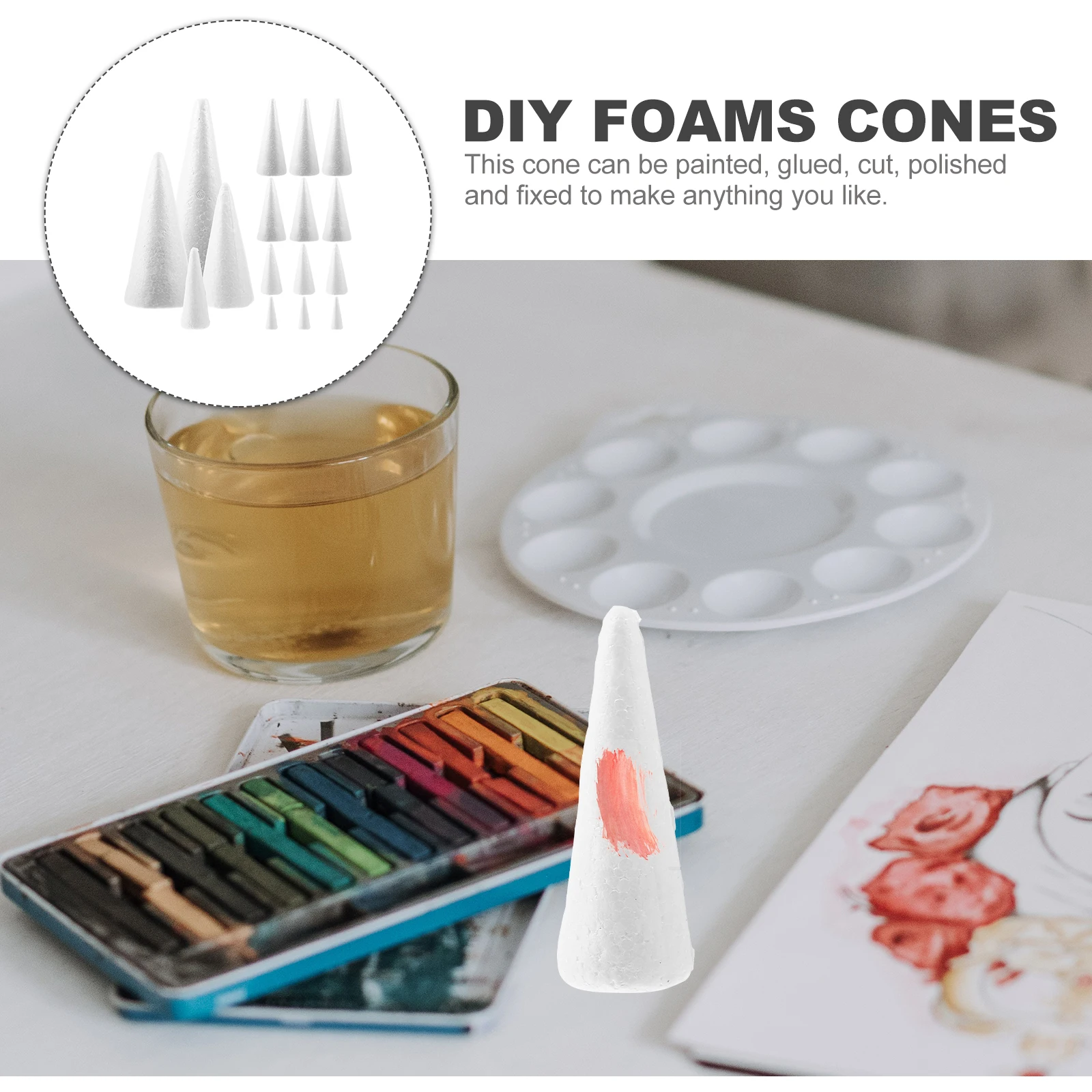 16Pcs Christmas Foam Cones White DIY Craft Decorations for Kindergarten Painting Drawing Art Ornaments Plaything White Cones 
16Pcs Christmas Foam Cones White DIY Craft Decorations for Kindergarten Painting Drawing Art Ornaments Plaything White Cones
