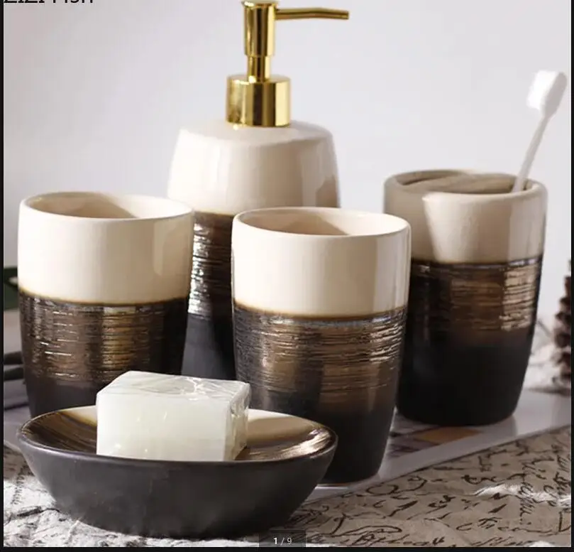 Luxury Ceramic Bathroom Accessories Set Hotel Wash Kit Toilet Hand Soap Bottle Couple Mouthwash Cup Home Supplies
Luxury Ceramic Bathroom Accessories Set Hotel Wash Kit Toilet Hand Soap Bottle Couple Mouthwash Cup Home Supplies