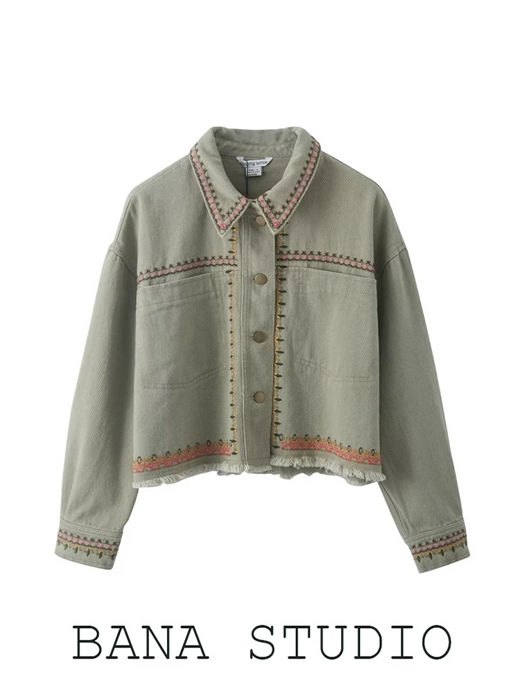 Свободный крой ort Sve Женский джинсовый тюнер с вышивкой и кисточками, повседневный крой на пуговицах, весна-лето
Свободный крой ort Sve Женский джинсовый тюнер с вышивкой и кисточками, повседневный крой на пуговицах, весна-лето