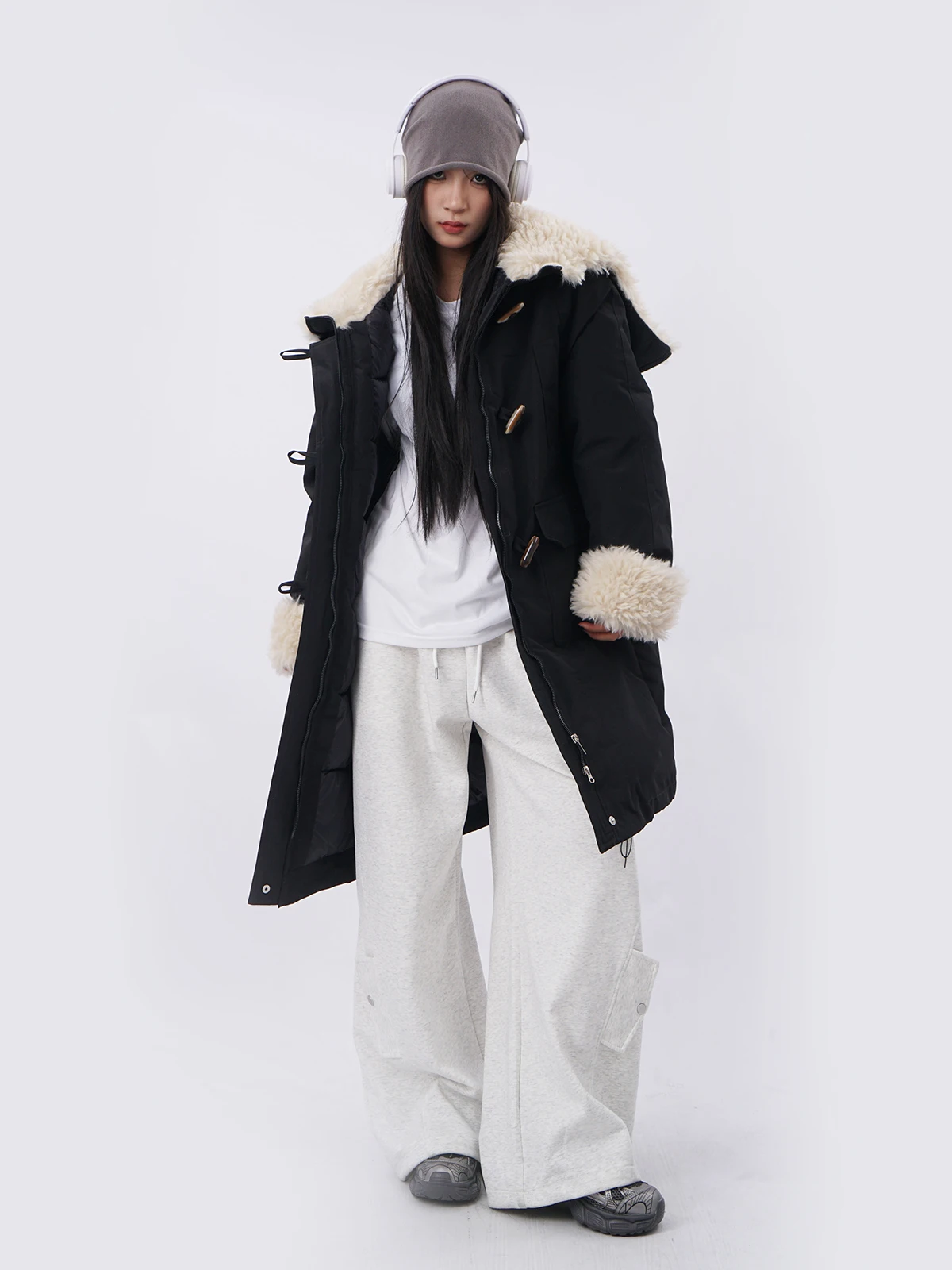 Thiened down Cotton Parka Coat Women's Winter Warm Large Lamb Fur Collar Loose Mid-Length Jaet SAMUSAN Commute Sle
Thiened down Cotton Parka Coat Women's Winter Warm Large Lamb Fur Collar Loose Mid-Length Jaet SAMUSAN Commute Sle