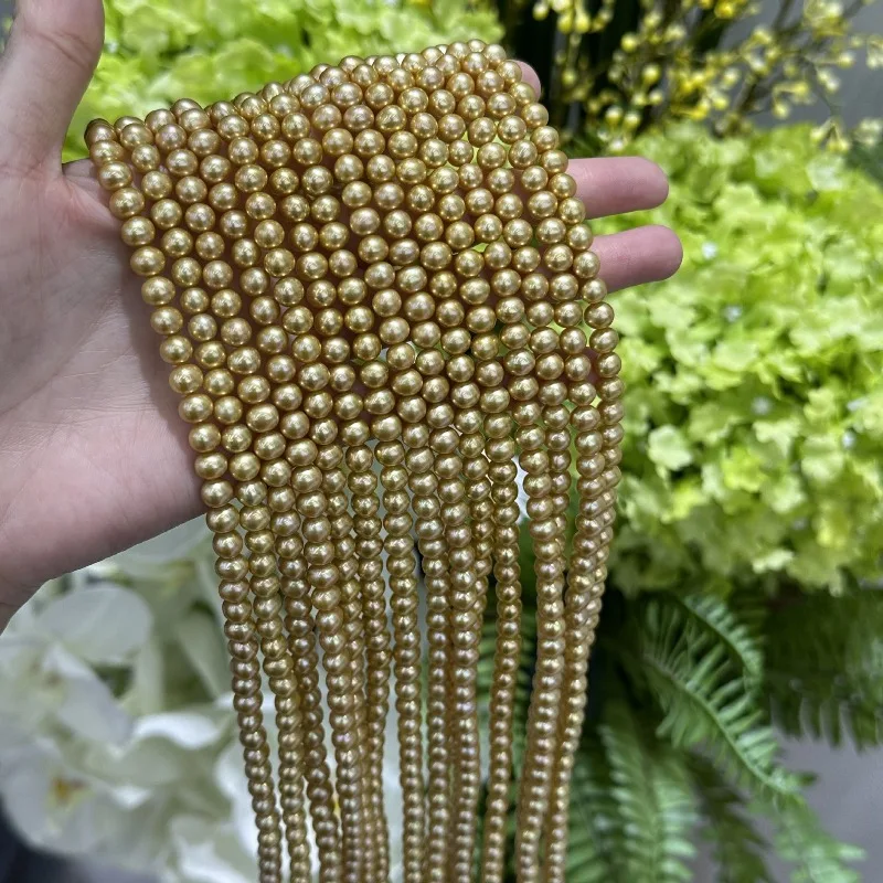 Natural Pearl Gold Bead 4-5mm Strong Light Near Round Finished Necklace Wholesale From Source Sterling Silver 925
Natural Pearl Gold Bead 4-5mm Strong Light Near Round Finished Necklace Wholesale From Source Sterling Silver 925