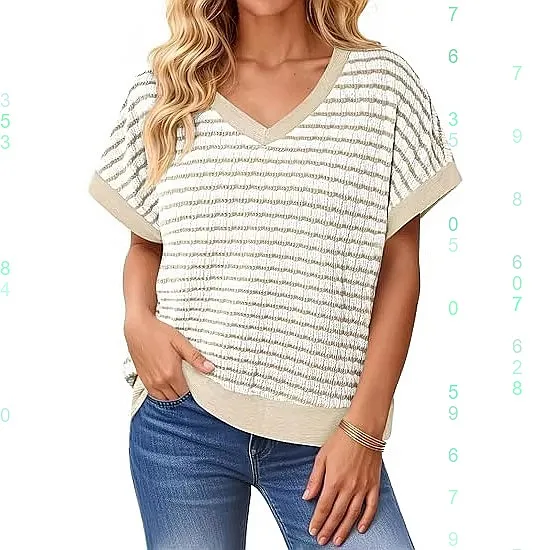 V Neck T Shirt Women Striped Print Loose Tee Tops Blouse Spring Summer Casual T Shirts
V Neck T Shirt Women Striped Print Loose Tee Tops Blouse Spring Summer Casual T Shirts