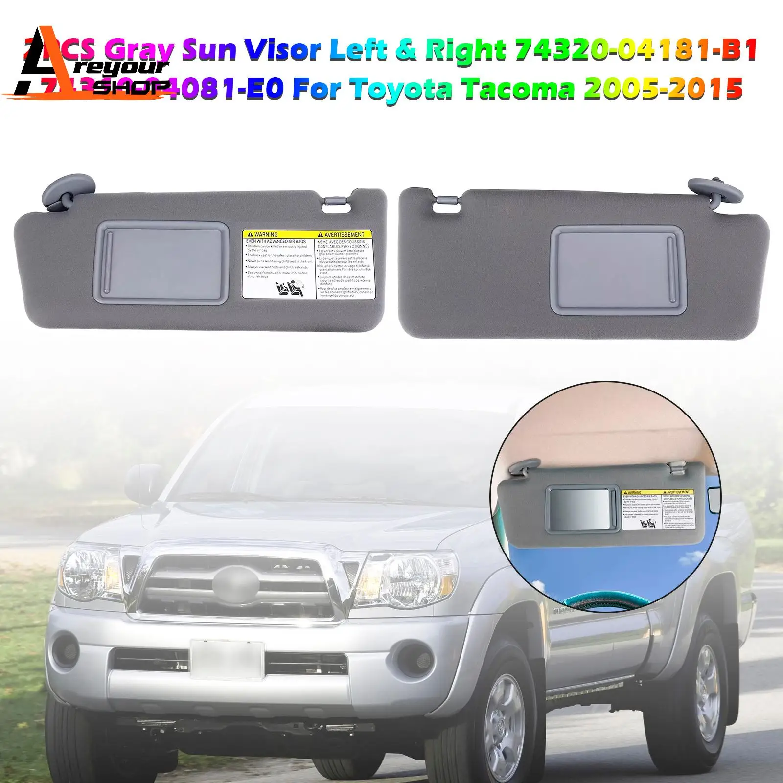 2PCS Gray Sun Visor Left & Right 74320-04181-B1 74310-04181-B1 For Nissan Altima 2013 2014 2015 2016 2017 2018
2PCS Gray Sun Visor Left & Right 74320-04181-B1 74310-04181-B1 For Nissan Altima 2013 2014 2015 2016 2017 2018
