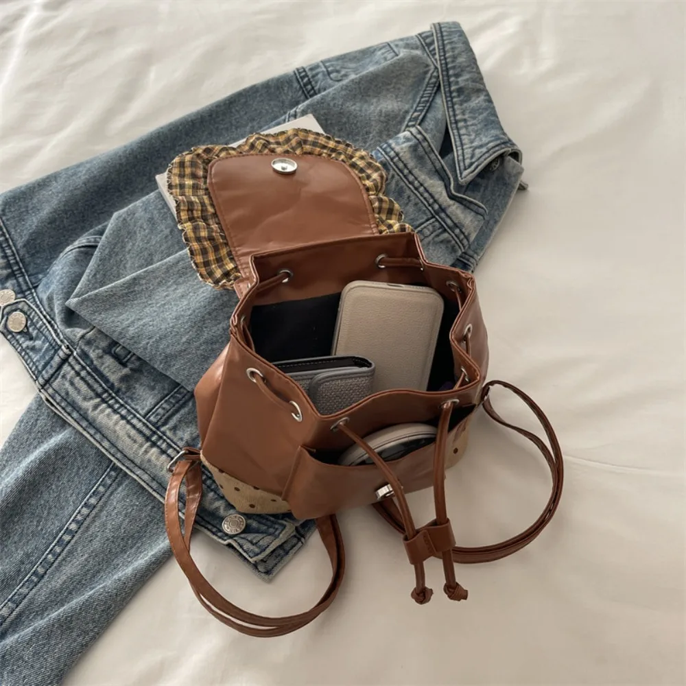 Fashion Lace Trim Mini Backpack Polka Dot PU Leather Small Book Bag Korean Style Flower Backpack Women
Fashion Lace Trim Mini Backpack Polka Dot PU Leather Small Book Bag Korean Style Flower Backpack Women