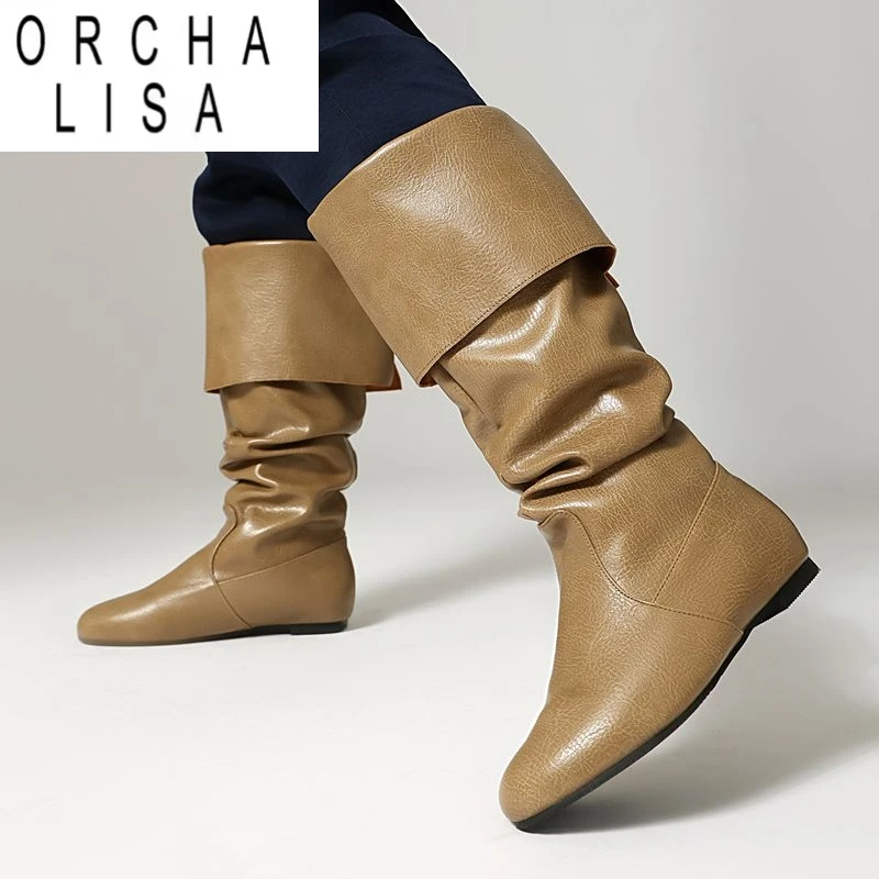ORCHA LISA Роскошные женские ботинки до середины икры в стиле ретро с круглым носком на плоской подошве без шнуровки, большой размер 45, 46 47 48 Повседневные повседневные женские ботильоны
ORCHA LISA Роскошные женские ботинки до середины икры в стиле ретро с круглым носком на плоской подошве без шнуровки, большой размер 45, 46 47 48 Повседневные повседневные женские ботильоны