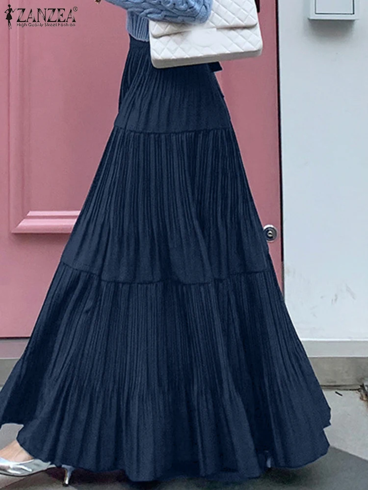 ZANZEA Oversized Solid ColorMaxi Skirts 2025 Summer Women Elastic Waist Pleated Long Skirt Casual High Waist Ruffled Skirts
ZANZEA Oversized Solid ColorMaxi Skirts 2025 Summer Women Elastic Waist Pleated Long Skirt Casual High Waist Ruffled Skirts
