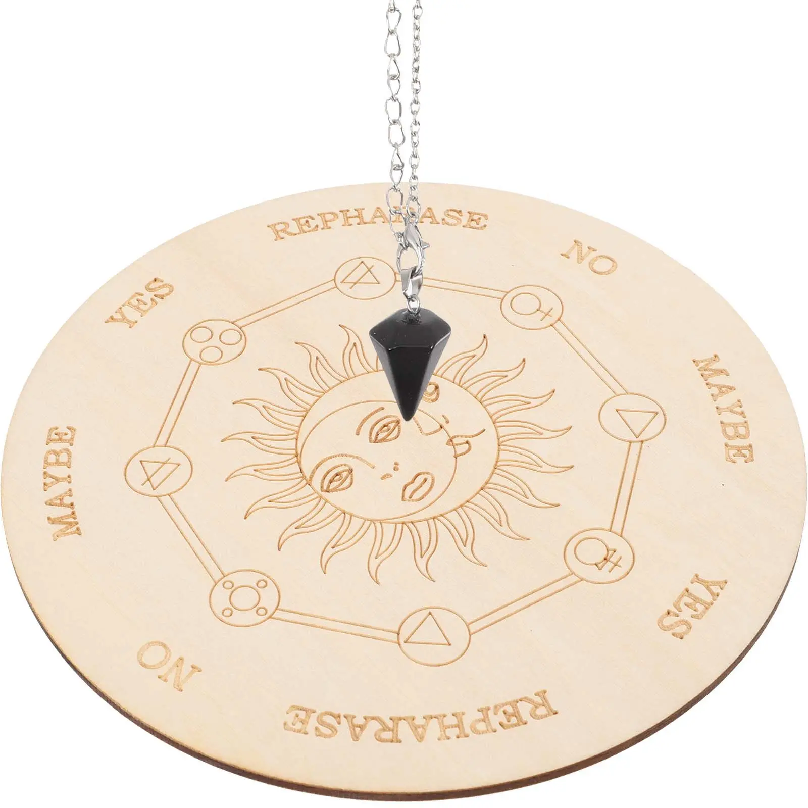 1Set Wood Pendulum Board Altar Divination Tool Pattern Smooth Surface Pendulum Necklace Metaphysical Supplies
1Set Wood Pendulum Board Altar Divination Tool Pattern Smooth Surface Pendulum Necklace Metaphysical Supplies