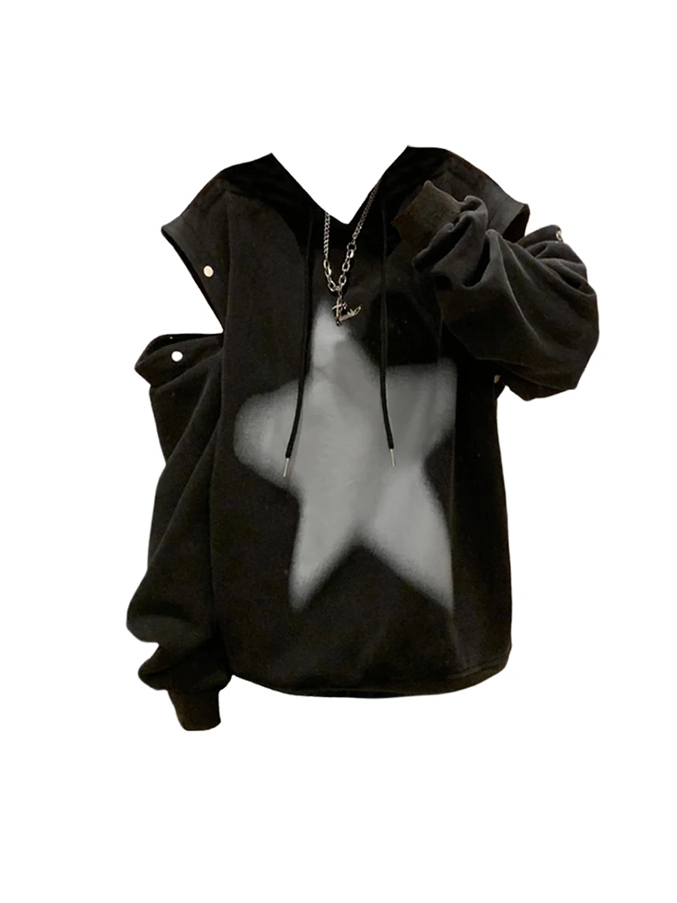 2023 Autumn Winter Women Korean Y2k Vintage Pullover Hoodies Streetwear Hollow Out Design Star Print Casual Sweatshirts Oversize
2023 Autumn Winter Women Korean Y2k Vintage Pullover Hoodies Streetwear Hollow Out Design Star Print Casual Sweatshirts Oversize