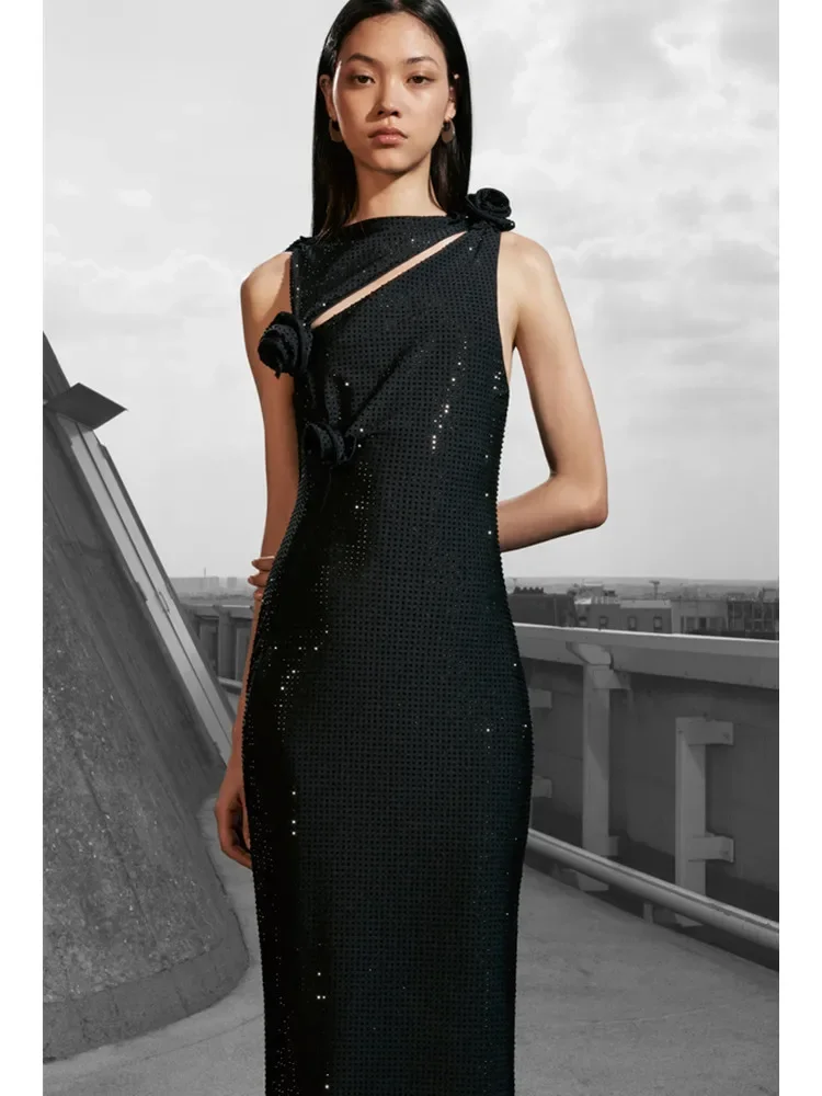 Luxury Designer Dress for Women Elegant Black Sleeveless Cut Out Appliques Knee Length Beading Formal Office Lady Business Gowns
Luxury Designer Dress for Women Elegant Black Sleeveless Cut Out Appliques Knee Length Beading Formal Office Lady Business Gowns