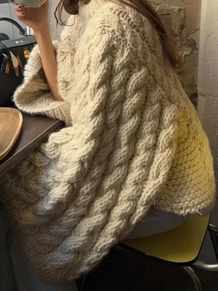 Oversize Knit Pullover Women Casual Lazy Round Neck Kink Solid Sweater Female 2024 Autumn Winter Loose Sleeves Knitwear Lady
Oversize Knit Pullover Women Casual Lazy Round Neck Kink Solid Sweater Female 2024 Autumn Winter Loose Sleeves Knitwear Lady