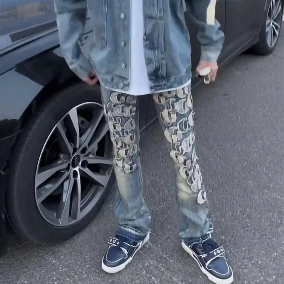 Американский тренд High Street Бренд с вышивкой букв Дизайнерские джинсы с нашивкой Тонкие повседневные брюки Весенне-осенние джинсы-карго
Американский тренд High Street Бренд с вышивкой букв Дизайнерские джинсы с нашивкой Тонкие повседневные брюки Весенне-осенние джинсы-карго