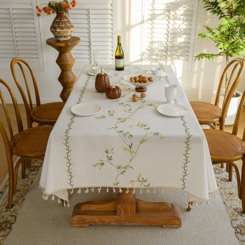 Cotton and Linen Fabric Tablecloth Small Fresh Embroidered Waterproof Dining Table Cloth Rectangular Coffee Table Cloth
Cotton and Linen Fabric Tablecloth Small Fresh Embroidered Waterproof Dining Table Cloth Rectangular Coffee Table Cloth