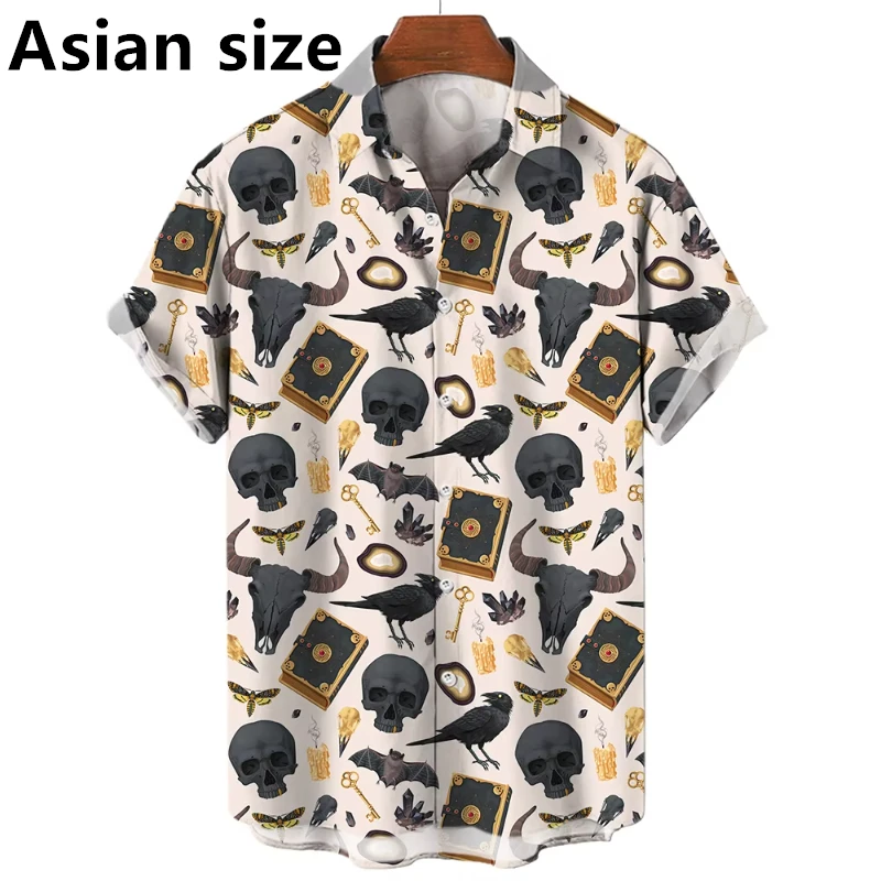 Horror Skull Men's Short Sleeves Shirts 3D Print Pumpkin Bird 3d Cat Print Button Shirts Summer Trendy Cool Fashion Beach Tops
Horror Skull Men's Short Sleeves Shirts 3D Print Pumpkin Bird 3d Cat Print Button Shirts Summer Trendy Cool Fashion Beach Tops