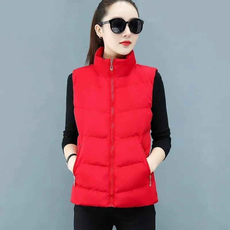 NEW Autumn Winter Vest Women's Down Cotton Waistcoat Short Korean Version And Thick Warm Sleeveless Cotton Jacket Tops
NEW Autumn Winter Vest Women's Down Cotton Waistcoat Short Korean Version And Thick Warm Sleeveless Cotton Jacket Tops