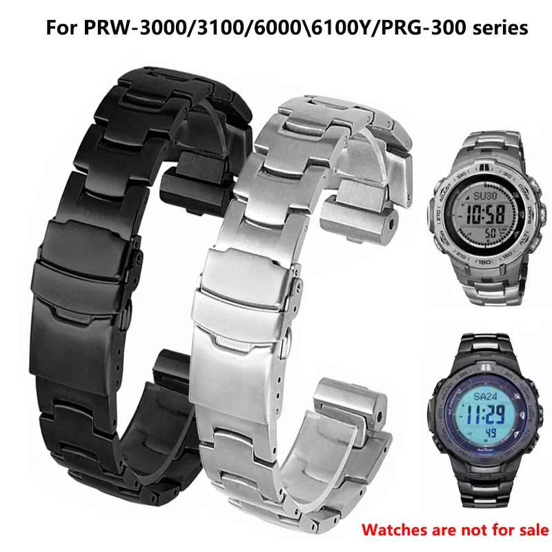 Твердый ремешок для часов из нержавеющей стали, браслет для Casio PROTREK PRW-3000/3100/6000 \ 6100Y/PRG-300, мужской спортивный сменный ремешок для часов
Твердый ремешок для часов из нержавеющей стали, браслет для Casio PROTREK PRW-3000/3100/6000 \ 6100Y/PRG-300, мужской спортивный сменный ремешок для часов