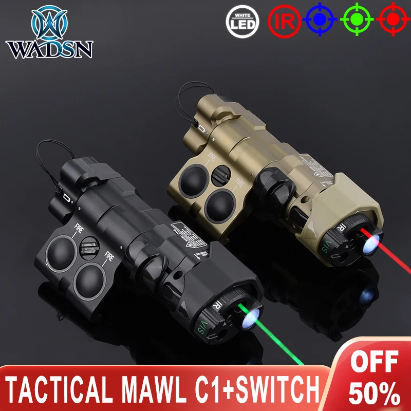 Tactical Airsoft MAWL C1 Metal Laser Red Green Blue Infrared Sight IR Fill LED Weapon Scout Light For 20MM Rail Hunt Accessories
Tactical Airsoft MAWL C1 Metal Laser Red Green Blue Infrared Sight IR Fill LED Weapon Scout Light For 20MM Rail Hunt Accessories