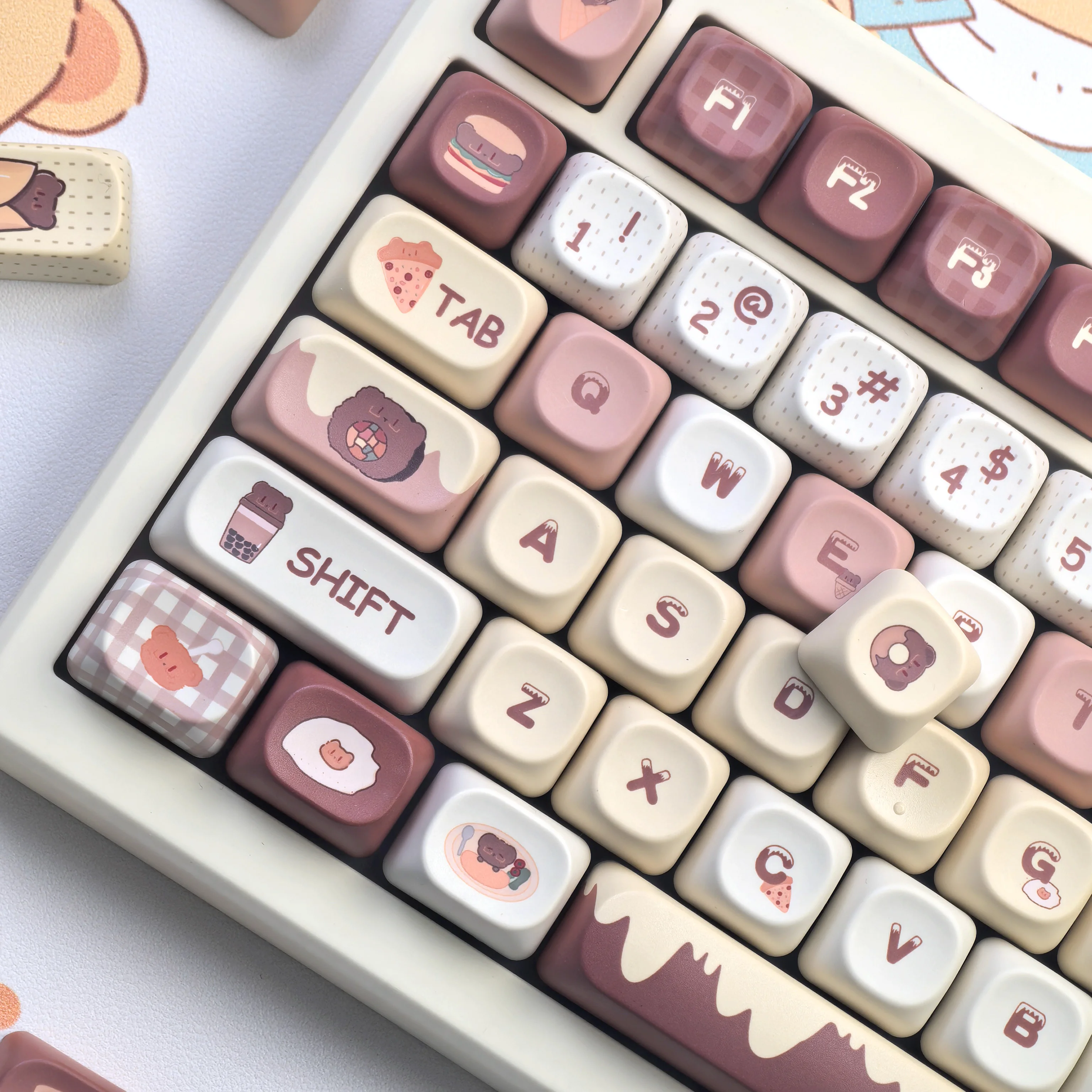 Колпачки для клавиш Cute Bear Moa, кремово-желтая вишня, Pbt, 126 клавиш, мультяшный стиль для механической клавиатуры «сделай сам», набор клавиш Aula F75
Колпачки для клавиш Cute Bear Moa, кремово-желтая вишня, Pbt, 126 клавиш, мультяшный стиль для механической клавиатуры «сделай сам», набор клавиш Aula F75