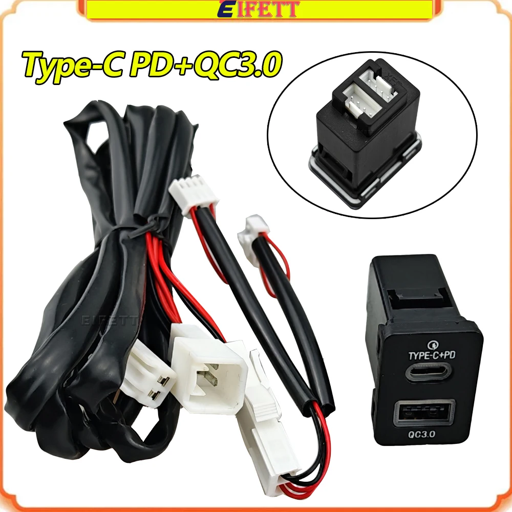 New For Toyota Land Cruiser 2008-2017 Corolla Hybrid 2016-2017 Type C PD QC3.0 Car USB Fast Charger Socket
New For Toyota Land Cruiser 2008-2017 Corolla Hybrid 2016-2017 Type C PD QC3.0 Car USB Fast Charger Socket