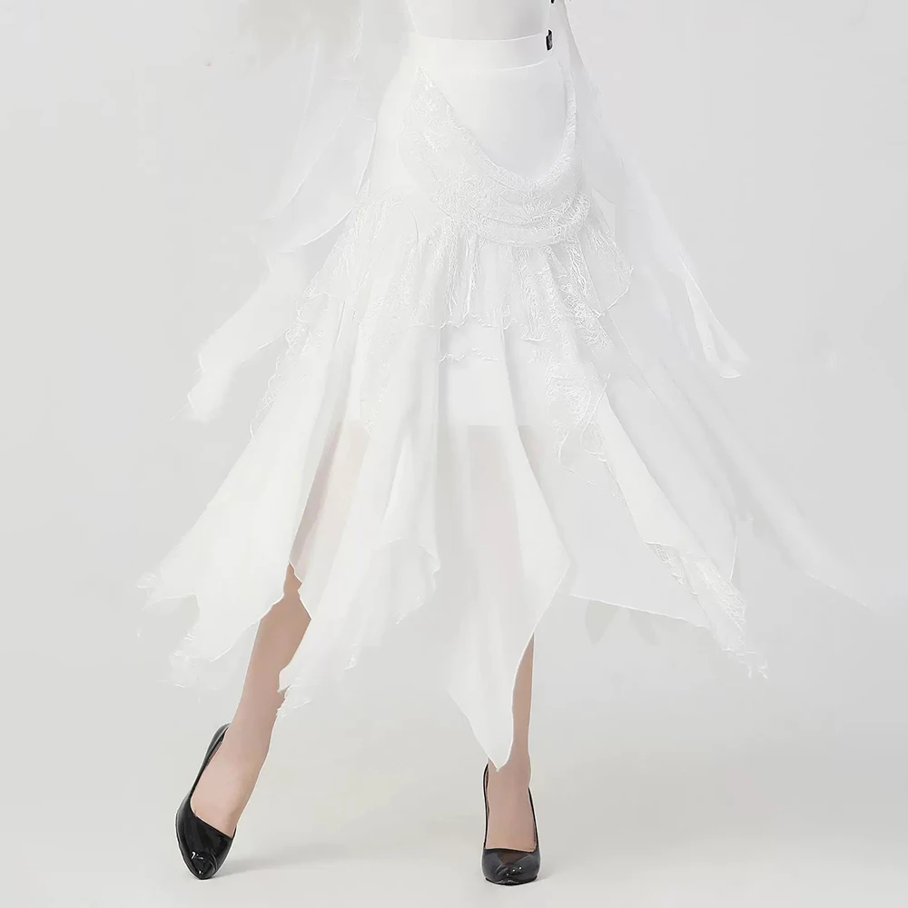 Elegant Ballroom Latin Dance Skirt for Women White Lace Big Swing Waltz Tango Modern Dance Competition Practice Half Skirt
Elegant Ballroom Latin Dance Skirt for Women White Lace Big Swing Waltz Tango Modern Dance Competition Practice Half Skirt