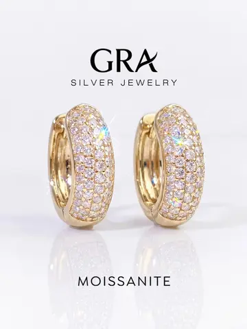 Full Moissanite Diamond Earrings For Women 925 Sterling Silver Anniversary Birthday Gift High Quality Fine Jewelry