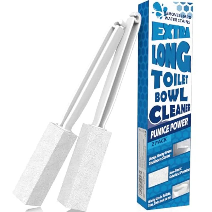 2 Pack Pumice Stone for Toilet Cleaning, Extra Long Handle for Removing Bowl Ring, Pool, Bathroom, Toilet Brush
2 Pack Pumice Stone for Toilet Cleaning, Extra Long Handle for Removing Bowl Ring, Pool, Bathroom, Toilet Brush