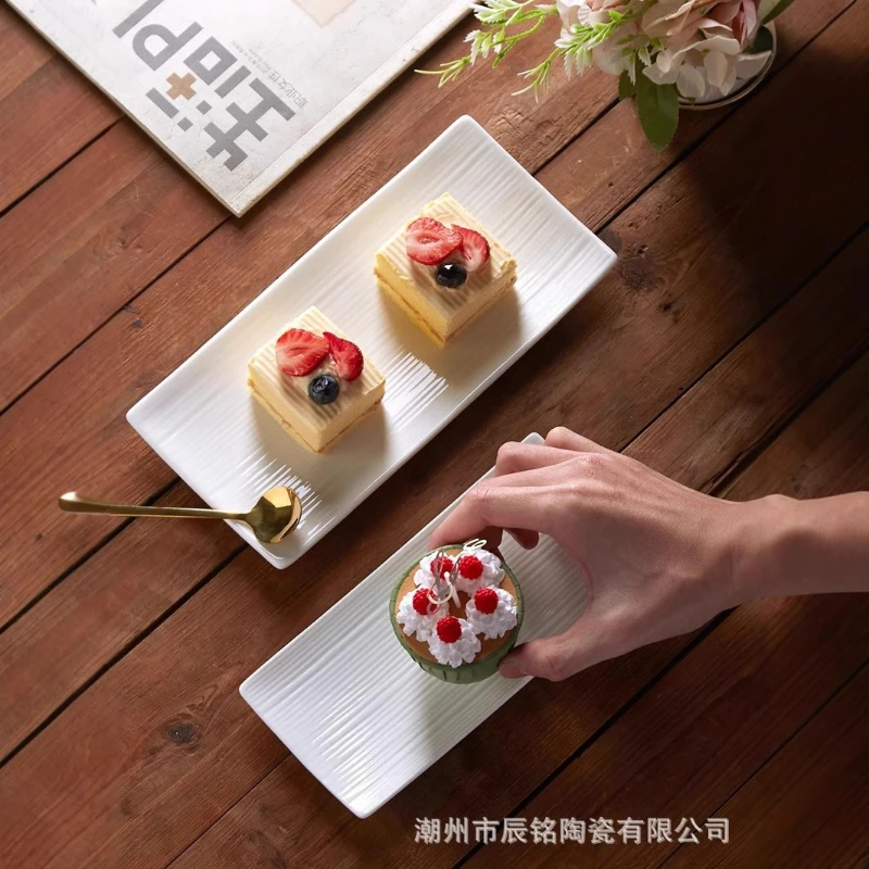 LH Sushi Plate Rectangle Ceramic White Creative Household Western Dessert Tableware
LH Sushi Plate Rectangle Ceramic White Creative Household Western Dessert Tableware