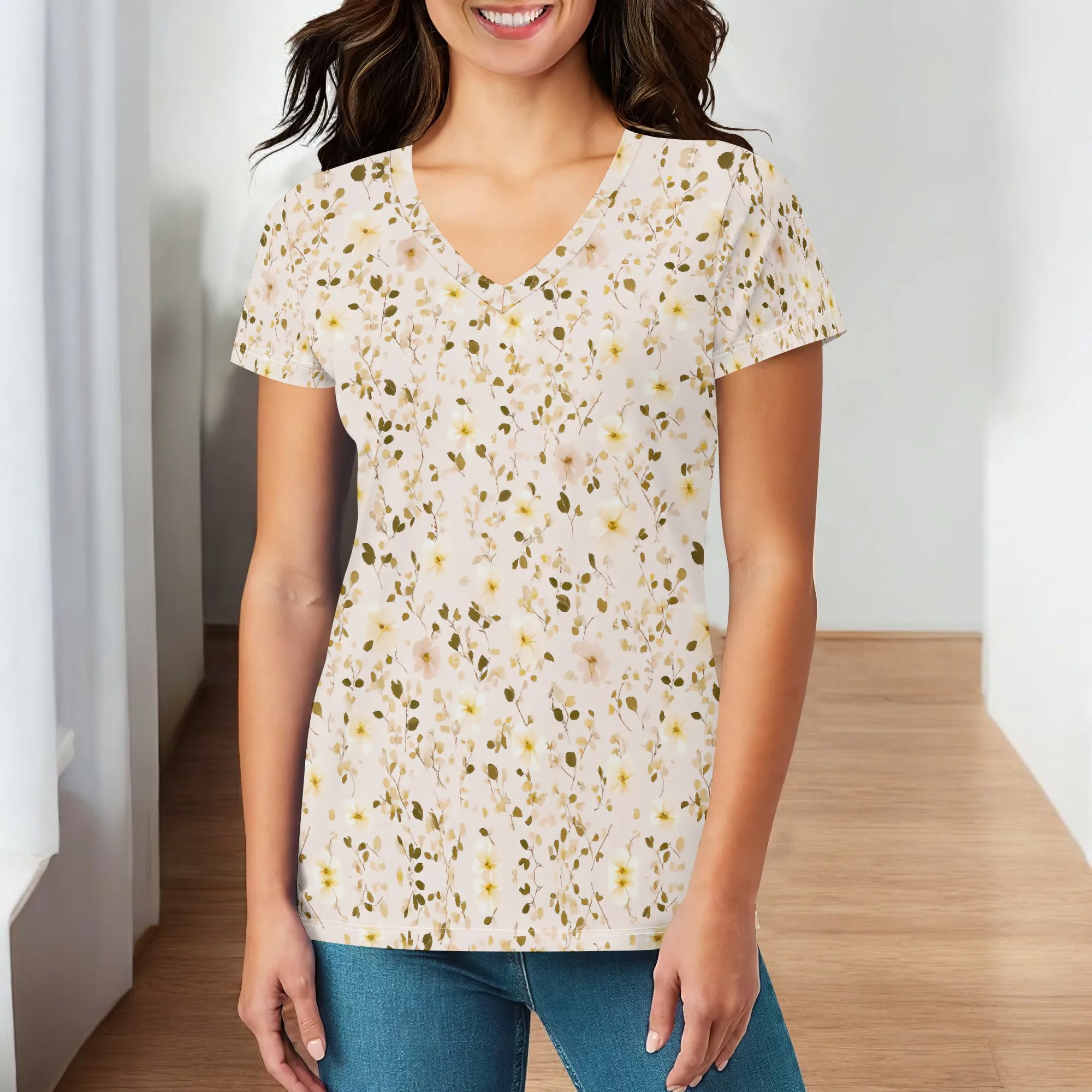 Women Trendy Ditsy Floral Pattern Summer Shirts & Blouses Short Sleeve Tops V Neck Loose Fit Casual Tees Vacation Outfits S-3XL
Women Trendy Ditsy Floral Pattern Summer Shirts & Blouses Short Sleeve Tops V Neck Loose Fit Casual Tees Vacation Outfits S-3XL