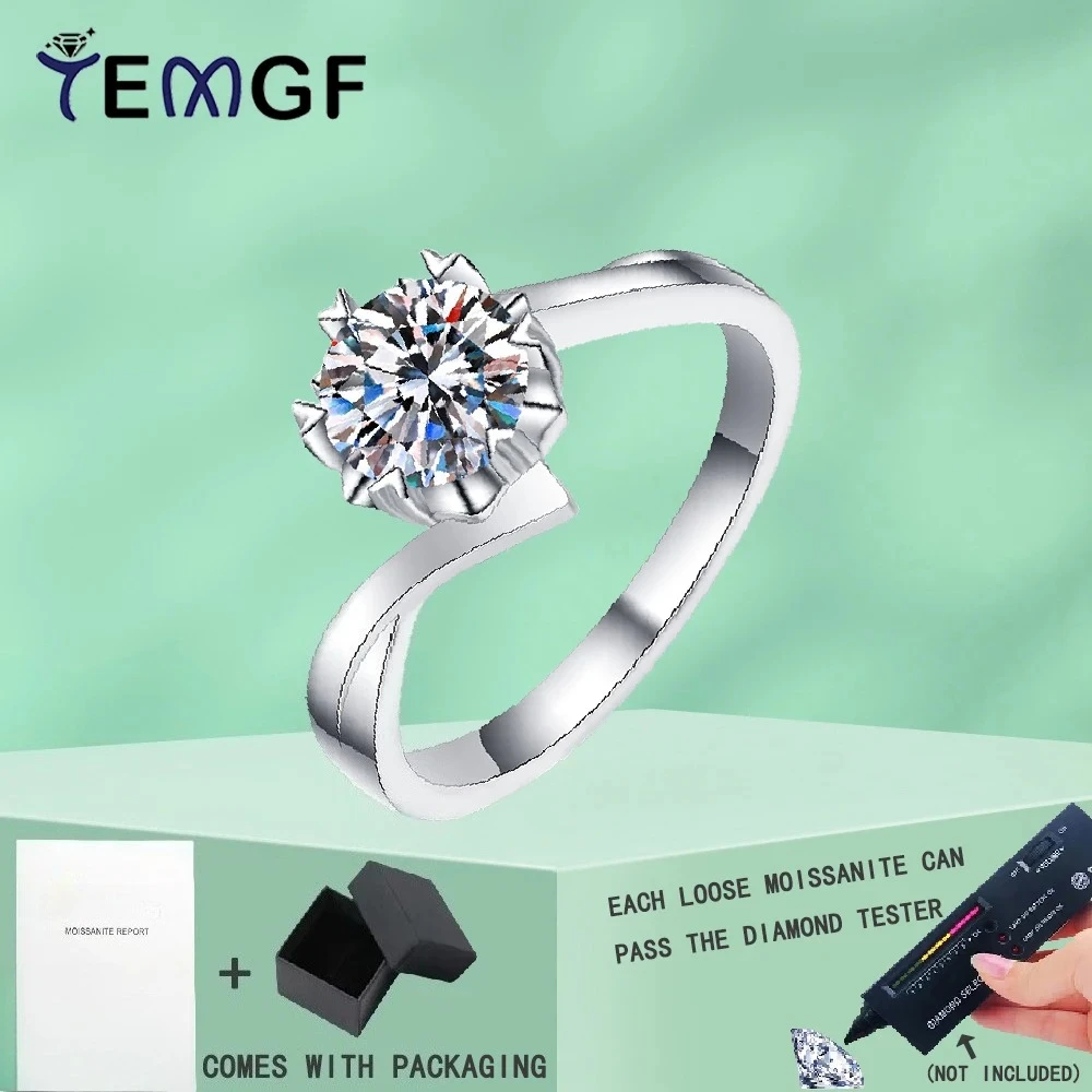 TEMGF 4mm/5mm/6.5mm/8mm Moissanite Ring for Women S925 Silver Snowflake Design Proposal Ring GRA Certification Fine Jewelry Gift
TEMGF 4mm/5mm/6.5mm/8mm Moissanite Ring for Women S925 Silver Snowflake Design Proposal Ring GRA Certification Fine Jewelry Gift