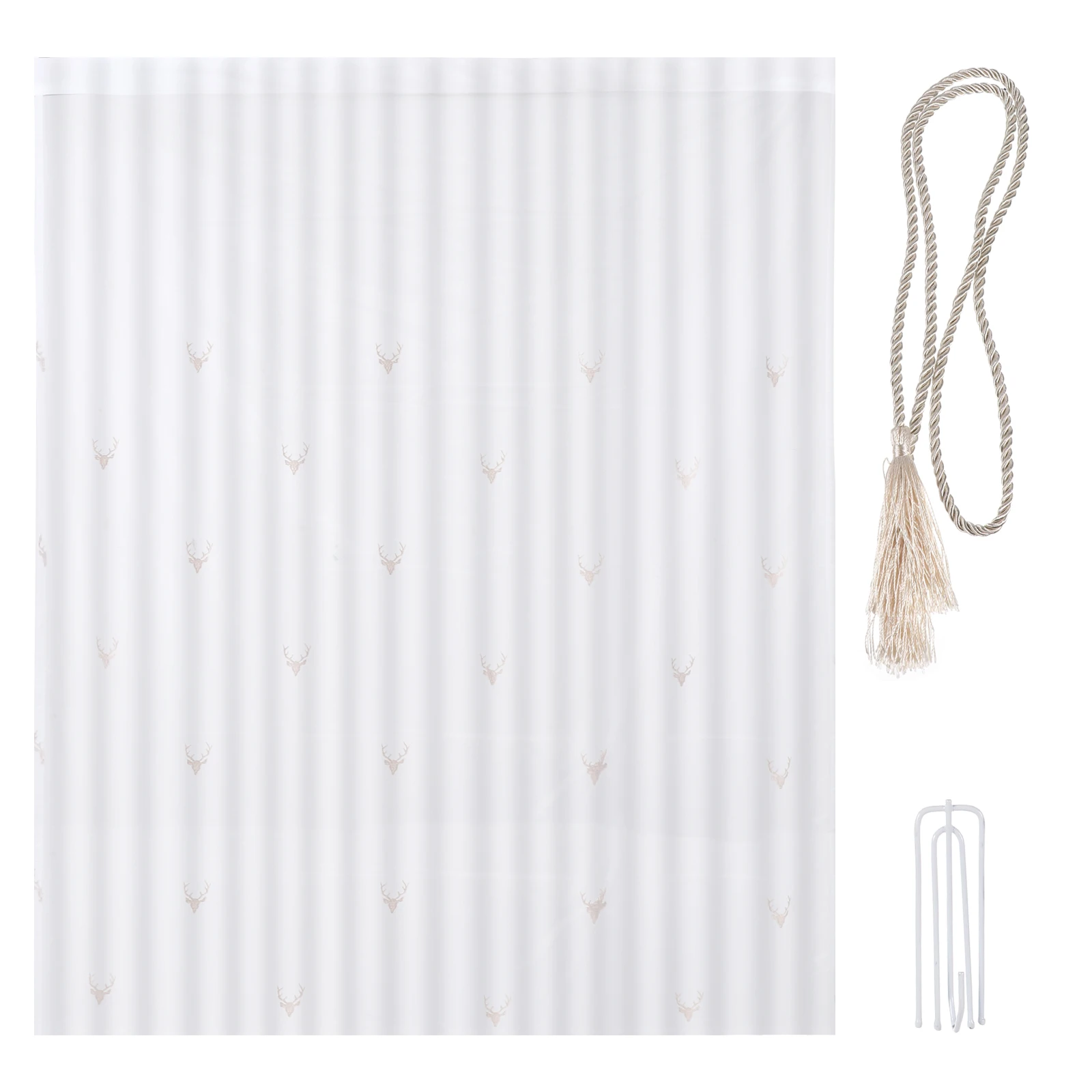 White Sheer Voile Curtains 1.5Wx2.5H Gauze Drapes Decor NorthPattern Cotton Fabric Elegant Room Enhancement Transmitting Window
White Sheer Voile Curtains 1.5Wx2.5H Gauze Drapes Decor NorthPattern Cotton Fabric Elegant Room Enhancement Transmitting Window