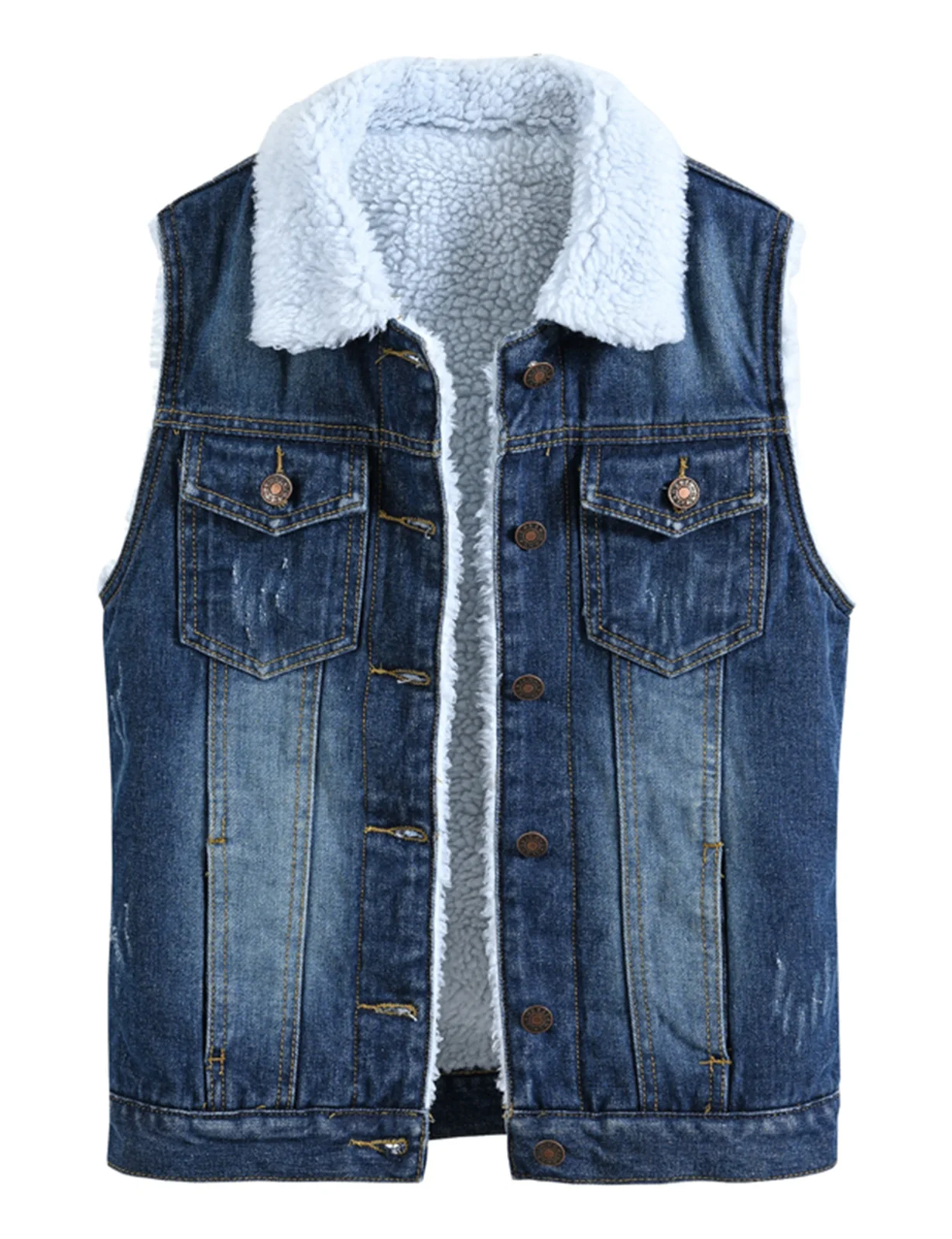 Women`s Sherpa Lined Fleece Warm Winter Denim Jean Sleeveless Jacket Waistcoat Button OuterwearTrendy Soft Vest
Women`s Sherpa Lined Fleece Warm Winter Denim Jean Sleeveless Jacket Waistcoat Button OuterwearTrendy Soft Vest