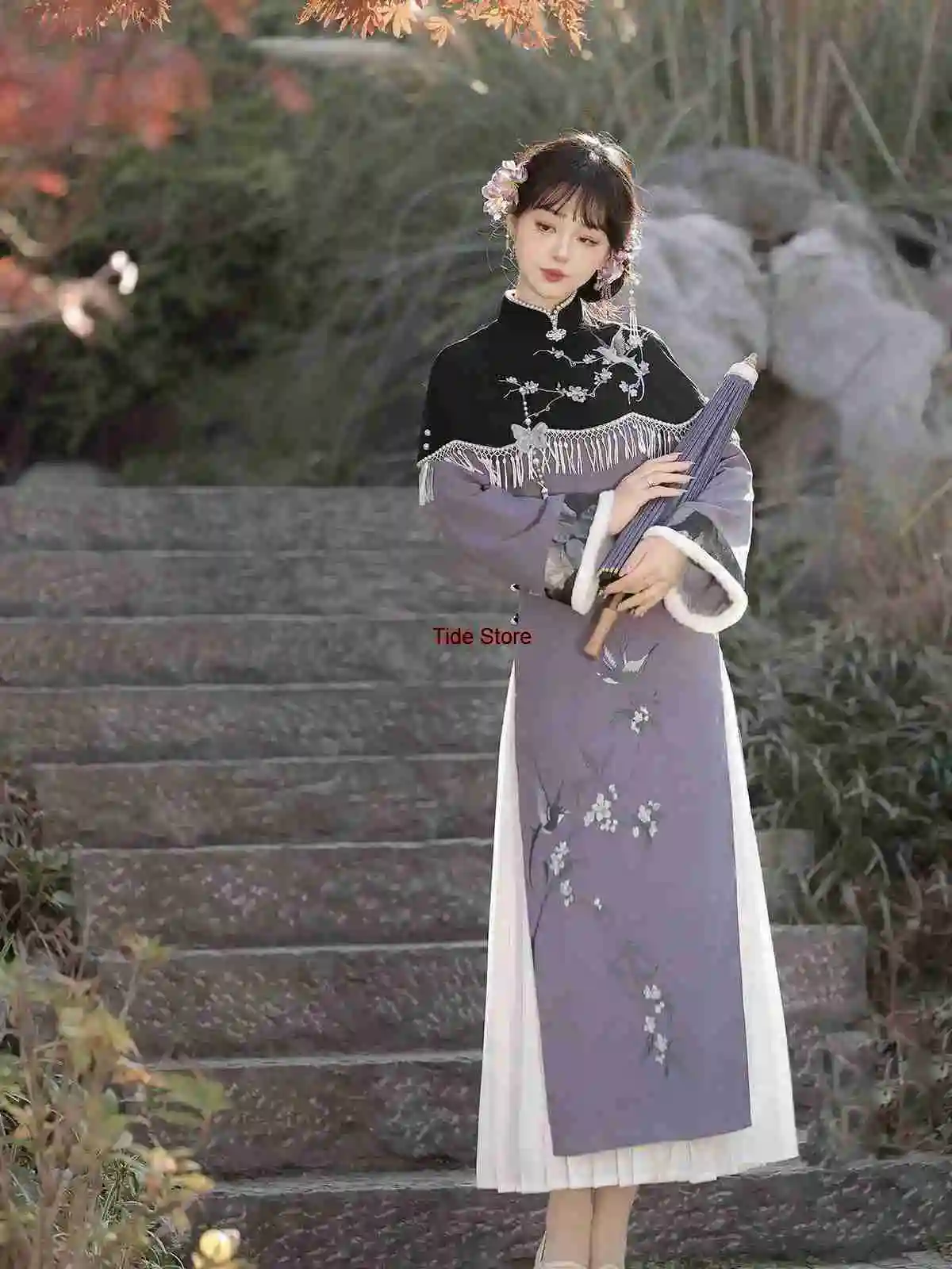 Wen Yan Gui Improved Hanfu Dress with Cape and Petticoat Set Daily Chinese Style Han Elements Cheongsam Autumn Winter
Wen Yan Gui Improved Hanfu Dress with Cape and Petticoat Set Daily Chinese Style Han Elements Cheongsam Autumn Winter
