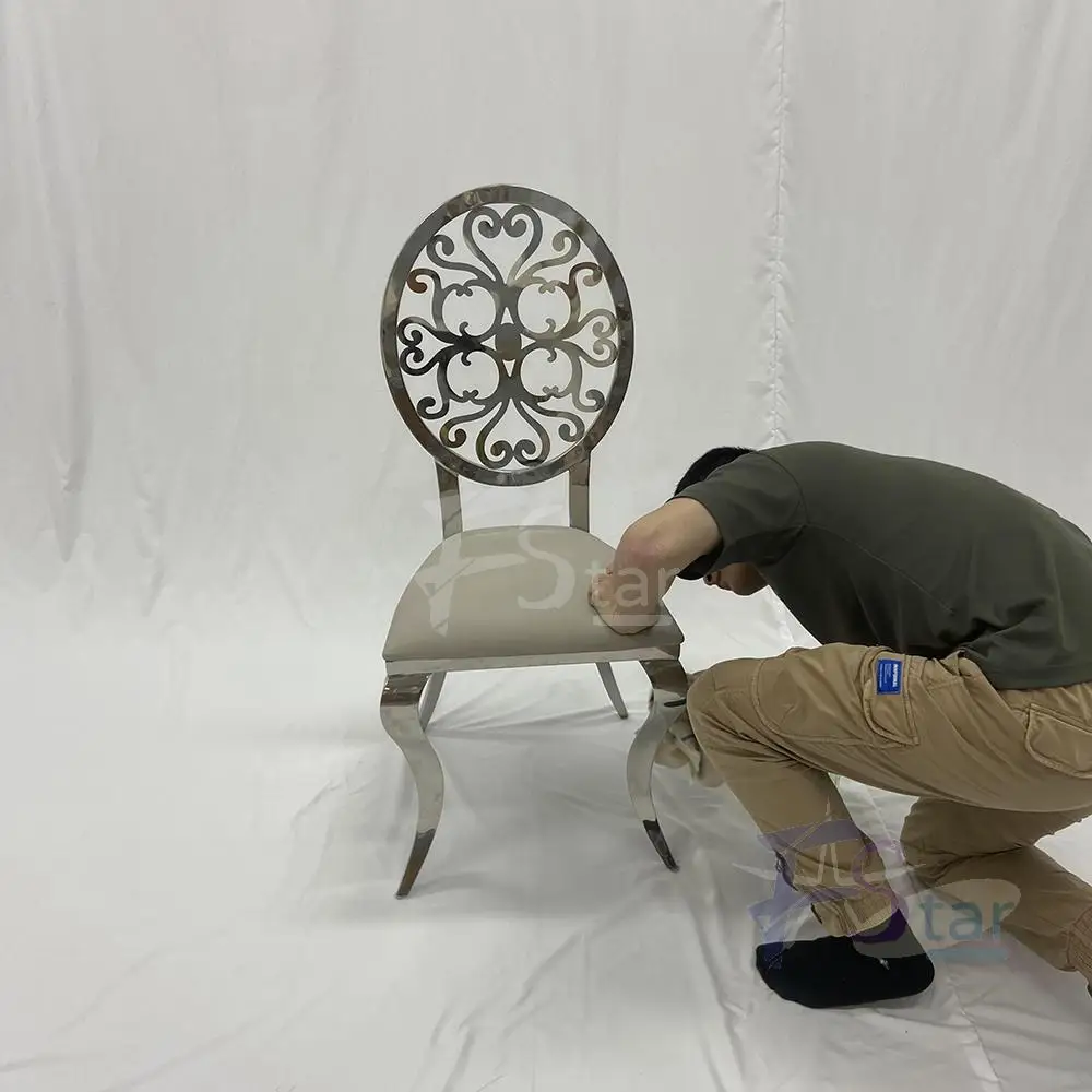 New Design Wholesale Cheap Hotel Hollow Out Back Golden Party Banquet Stainless Steel Chair For Wedding
New Design Wholesale Cheap Hotel Hollow Out Back Golden Party Banquet Stainless Steel Chair For Wedding