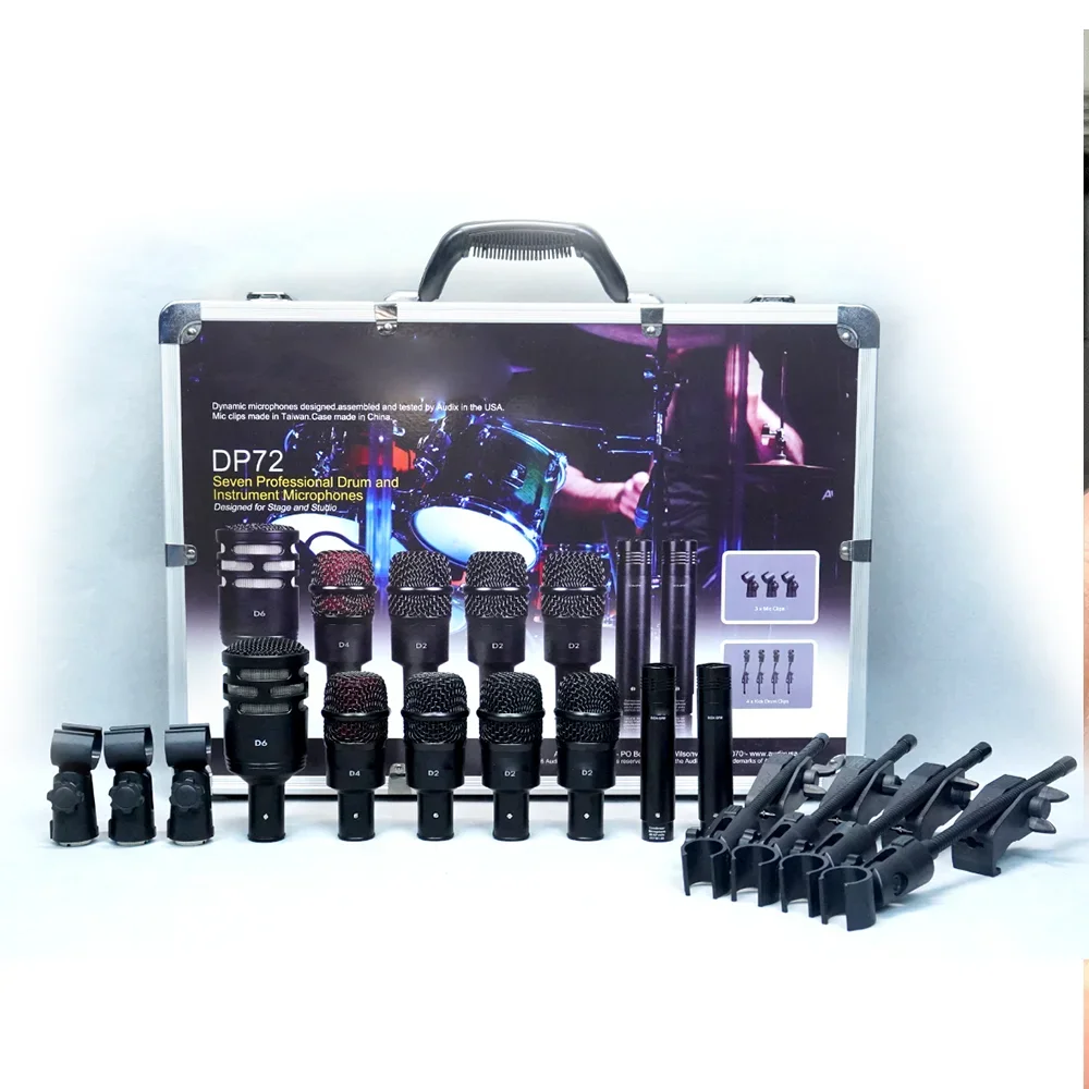 Audix DP72 professional drum microphone kit musical instrument 7 pcs mic for drum set professional
Audix DP72 professional drum microphone kit musical instrument 7 pcs mic for drum set professional