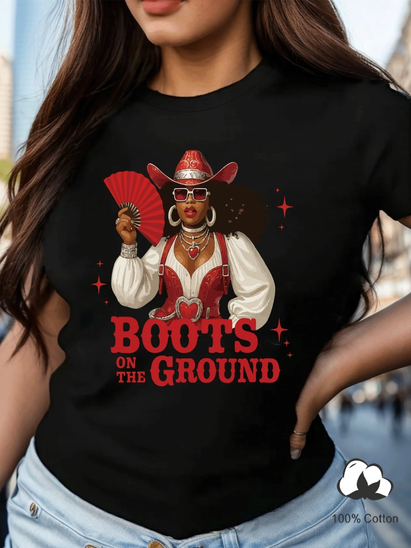 Red Boots, White Shirt 100Cotton Women'S Casual Short Sleeve Top, Comfortable Fit, Sisters Dress, Necessary for Outdoor Travel
Red Boots, White Shirt 100Cotton Women'S Casual Short Sleeve Top, Comfortable Fit, Sisters Dress, Necessary for Outdoor Travel