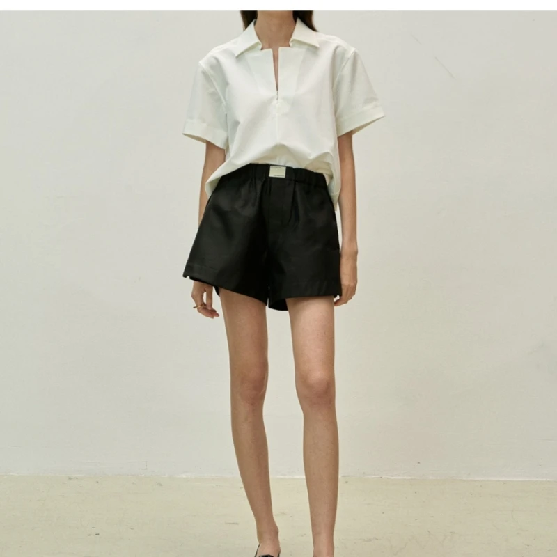 New Nordic Women's Loose Half Zipper Collar Short sleeved Shirt for Spring/Summer 2025
New Nordic Women's Loose Half Zipper Collar Short sleeved Shirt for Spring/Summer 2025