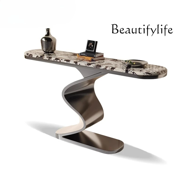 Entry entrance table opposite the door, modern Italian villa high-end luxury stone living room partition end view table
Entry entrance table opposite the door, modern Italian villa high-end luxury stone living room partition end view table