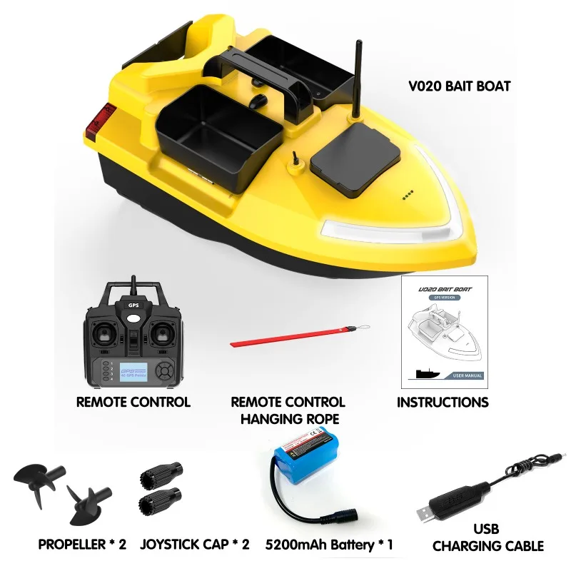 V020 Professional Fishing Bait Boat With Luminous Self-Illuminating Remote Control GPS Navigation Feeders
V020 Professional Fishing Bait Boat With Luminous Self-Illuminating Remote Control GPS Navigation Feeders