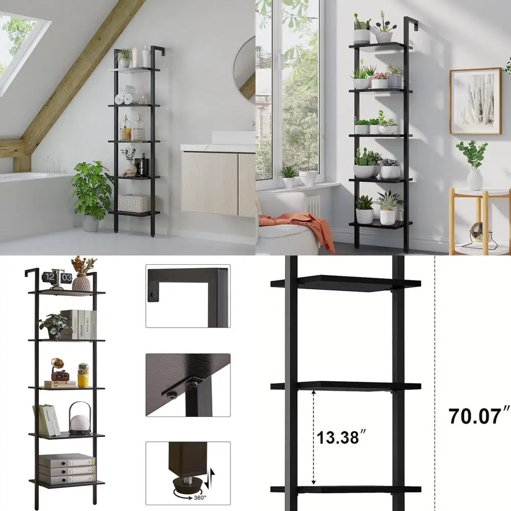 Настенная полка в промышленном металлическом каркасе, 5-уровневая открытая полка, деревянное хранилище для дома, черный, 70x17,3x11,8 UHBC015B
Настенная полка в промышленном металлическом каркасе, 5-уровневая открытая полка, деревянное хранилище для дома, черный, 70x17,3x11,8 UHBC015B