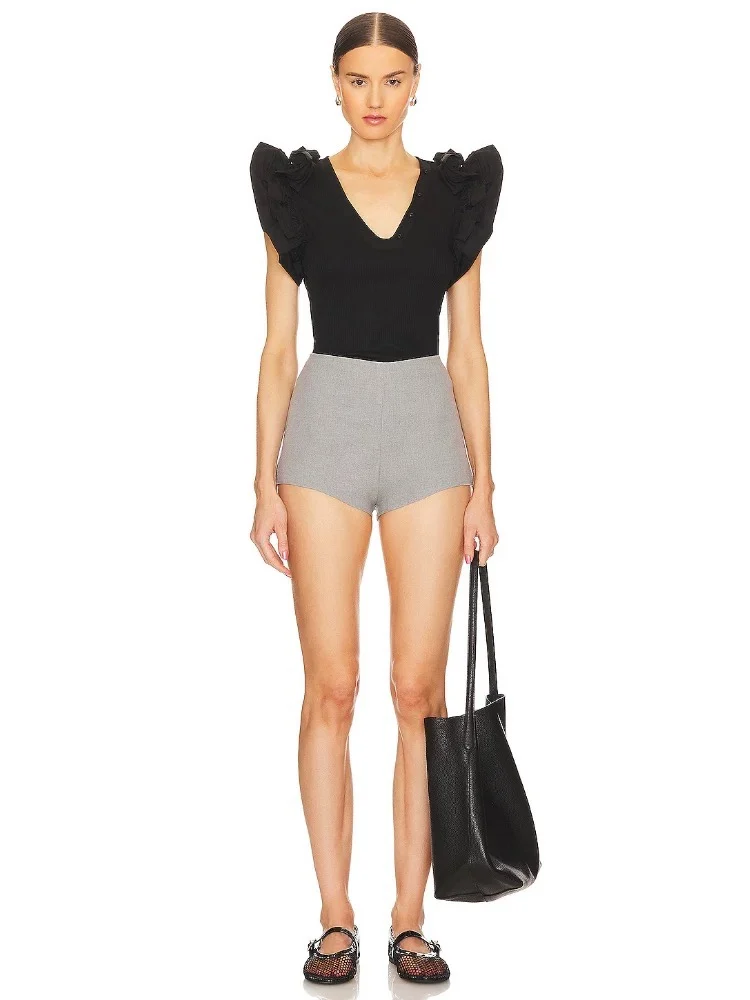 Ruffle Collar Black Sleeveless Top y2k Temperament Elegant U Neck Slim Short Knit Woman clothing 2024 Summer new
Ruffle Collar Black Sleeveless Top y2k Temperament Elegant U Neck Slim Short Knit Woman clothing 2024 Summer new