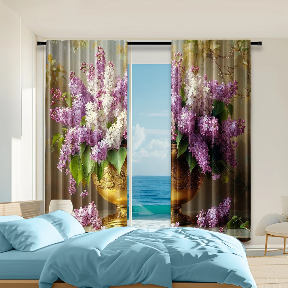 2 pcs, versatile polyester transparent curtains for home decoration Vintage Inspired Floral Still Life for use in bedrooms and
2 pcs, versatile polyester transparent curtains for home decoration Vintage Inspired Floral Still Life for use in bedrooms and