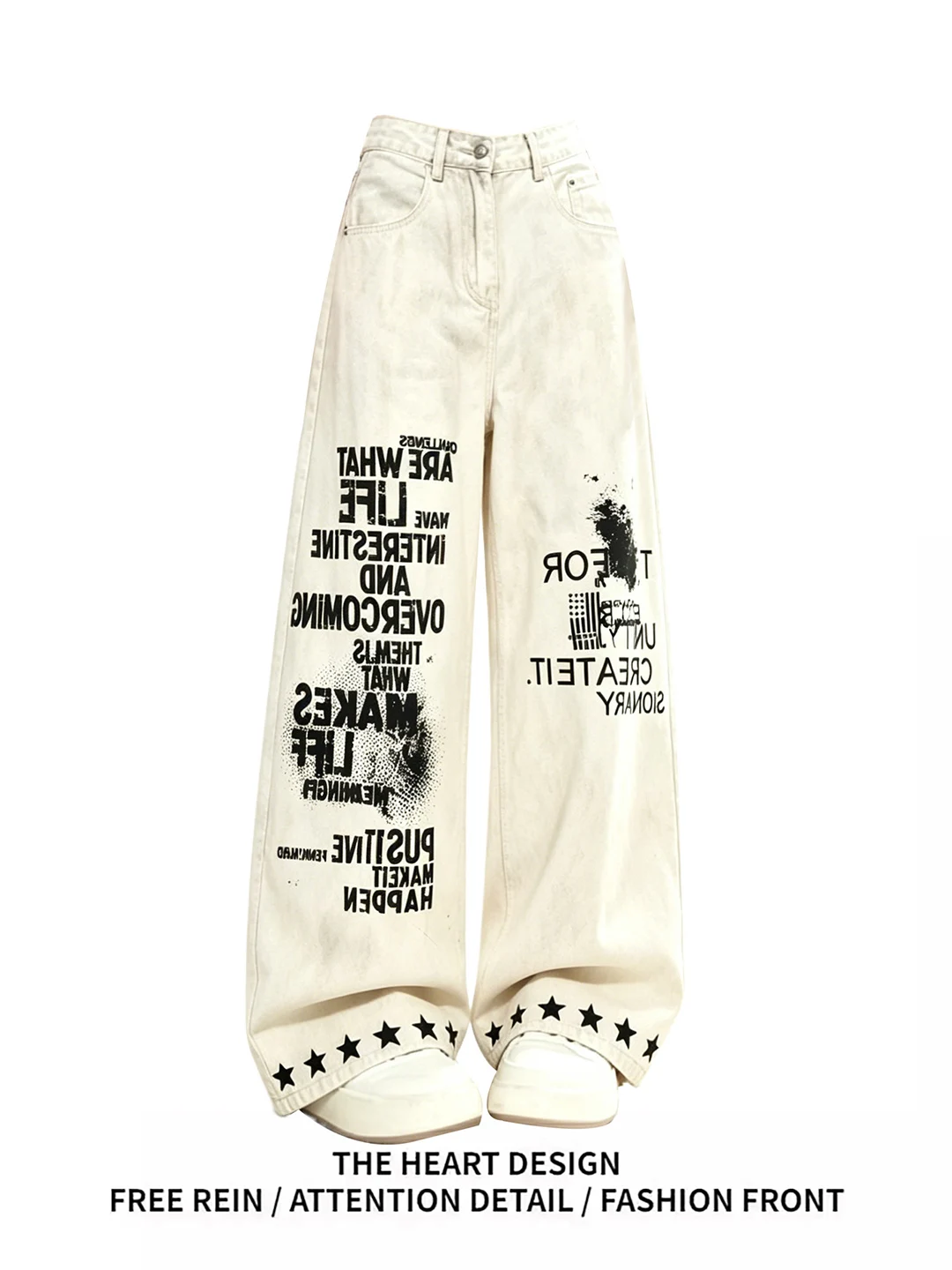 American Retro Star Letter Print Wide Leg Jeans Summer New Loose Slimming Long Pants High Waist Soft Denim Casual Wear
American Retro Star Letter Print Wide Leg Jeans Summer New Loose Slimming Long Pants High Waist Soft Denim Casual Wear