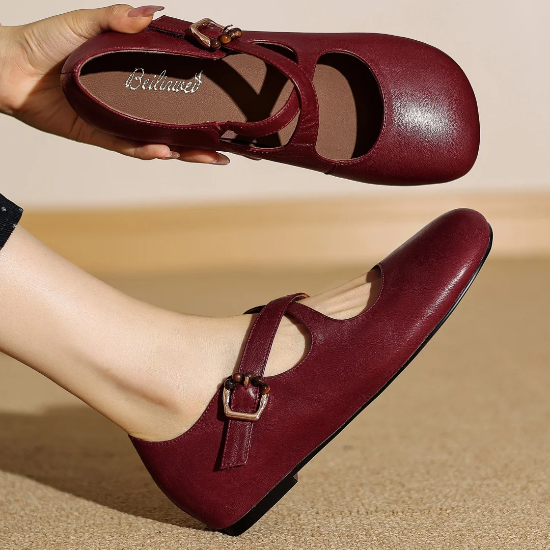 Danxuefei женские балетки без шнуровки из овчины с квадратным носком и узким ремешком на перекрестной подошве, мягкая удобная повседневная обувь высокого качества
Danxuefei женские балетки без шнуровки из овчины с квадратным носком и узким ремешком на перекрестной подошве, мягкая удобная повседневная обувь высокого качества