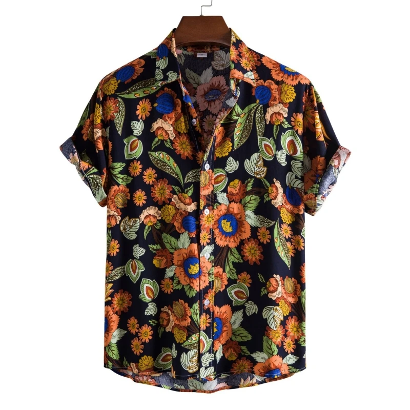 

Short Sleeve Shirts For Men Shirt Luxury Brand Men's T-shirts Man Free Shipping Men's Clothing Fashion Blouses Social Hawaiian