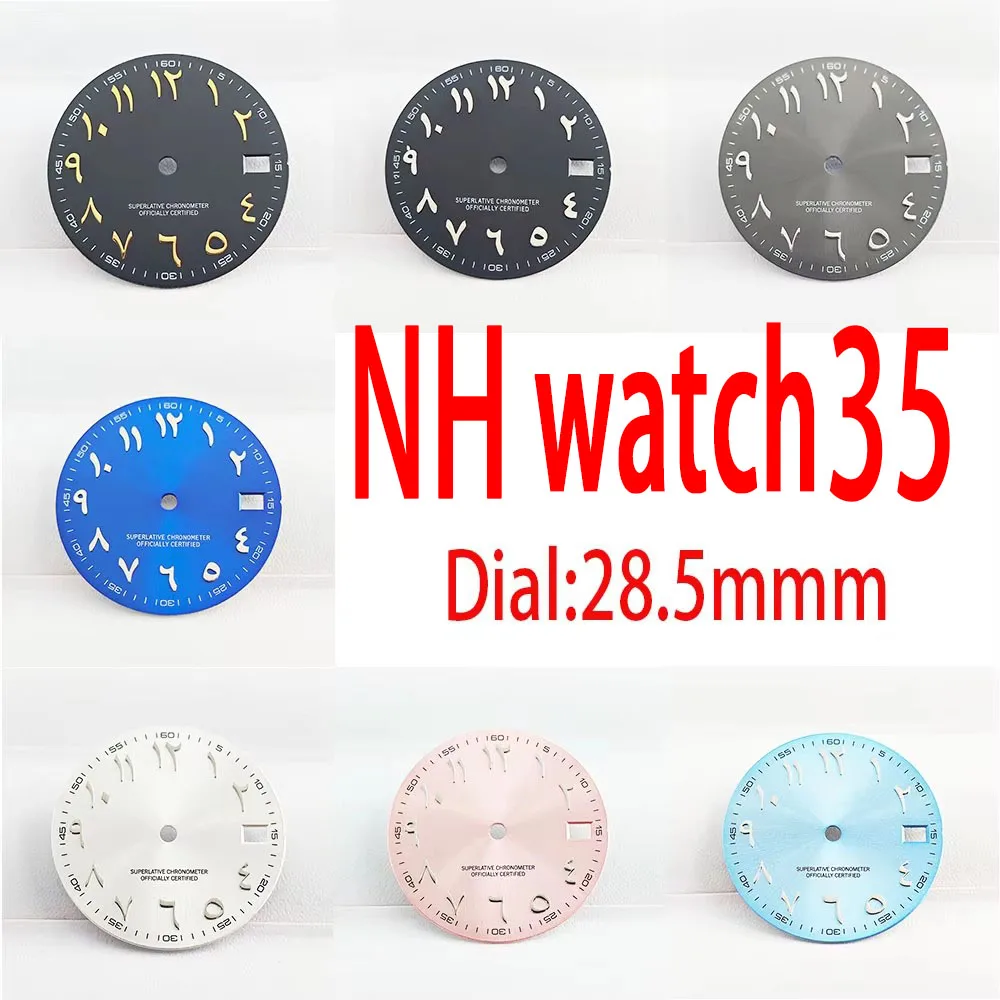 NH Men's Watch 35 dial 28.5mm Arabic numerals dial for NH Watch 35/36 Automatic mechanical movement 36mm case Other watch access
NH Men's Watch 35 dial 28.5mm Arabic numerals dial for NH Watch 35/36 Automatic mechanical movement 36mm case Other watch access